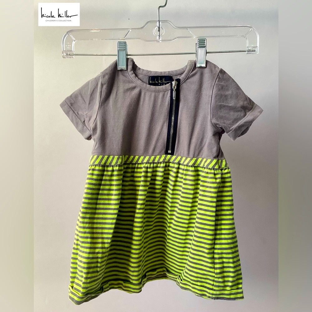 Nicole Miller Children’s Gray and Green Dress Size 3T
